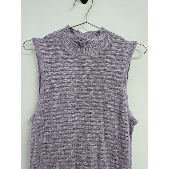 Anthropologie Callahan Acadia Sweater Dress Midi Macrame Hem Lavender Large - Picture 5 of 11
